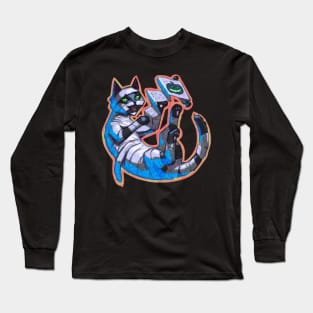 Halloween Mummy Black Cat Long Sleeve T-Shirt